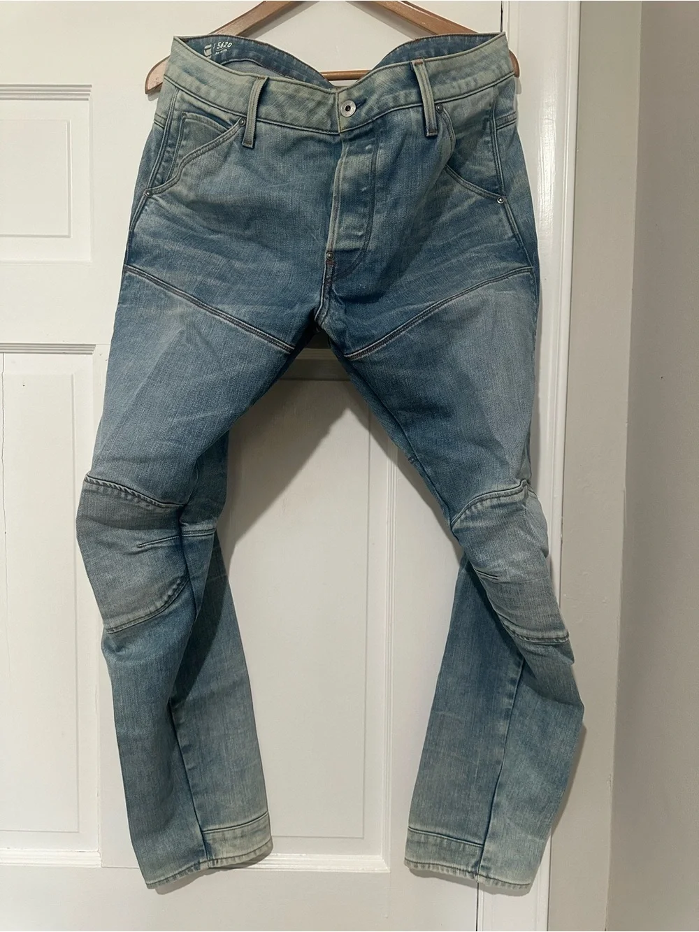 G-Star Slim Straight Light Blue Moto Jeans
